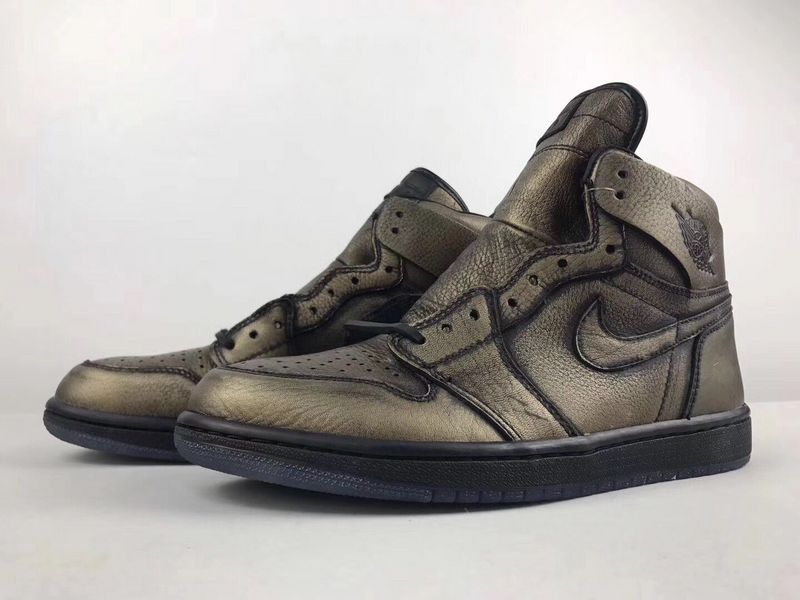 2017 Men Air Jordan 1 Wings Bronze Black Shoes - Click Image to Close